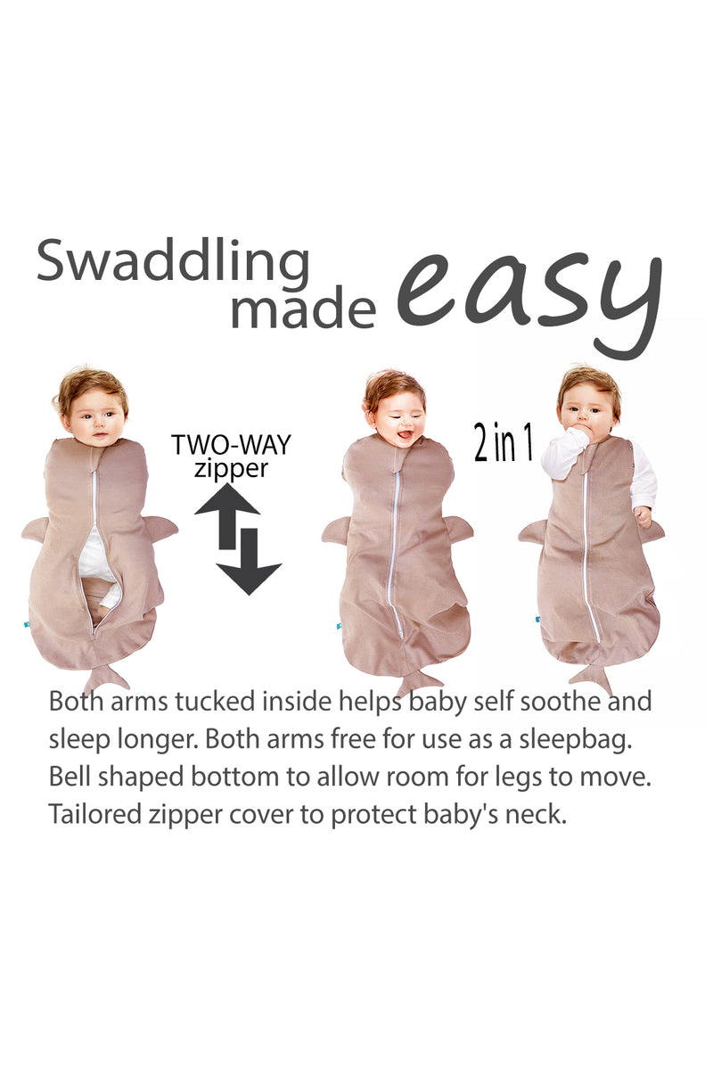 Baby Schlafsack für Neugeborene mit Tiermuster in Große M in Taupe