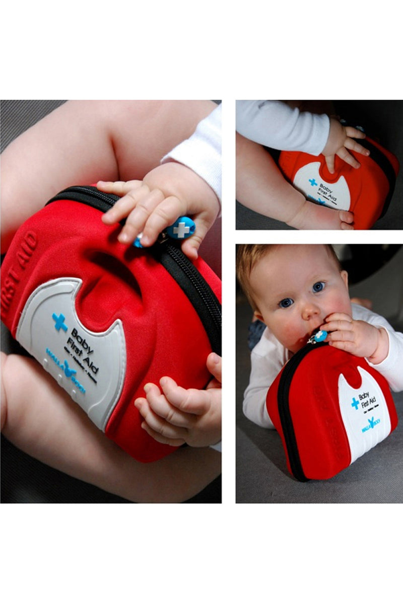 Travel case with 33 pieces for baby's first aid incl. guide – Wallaboo