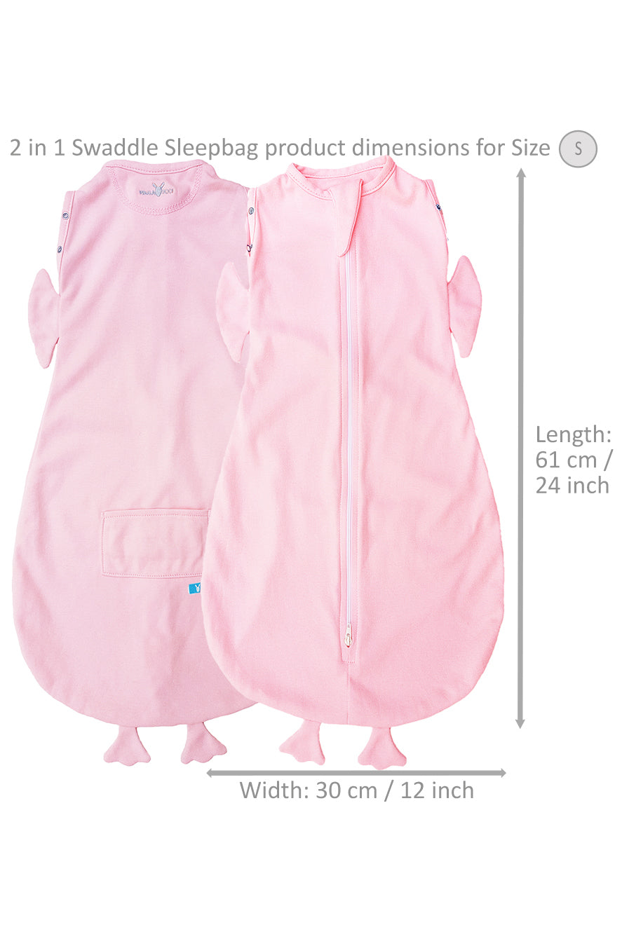 wallaboo schlafsack Baby Schlafsack für Neugeborene mit Tiermuster in Große S in Rosa – Wallaboo