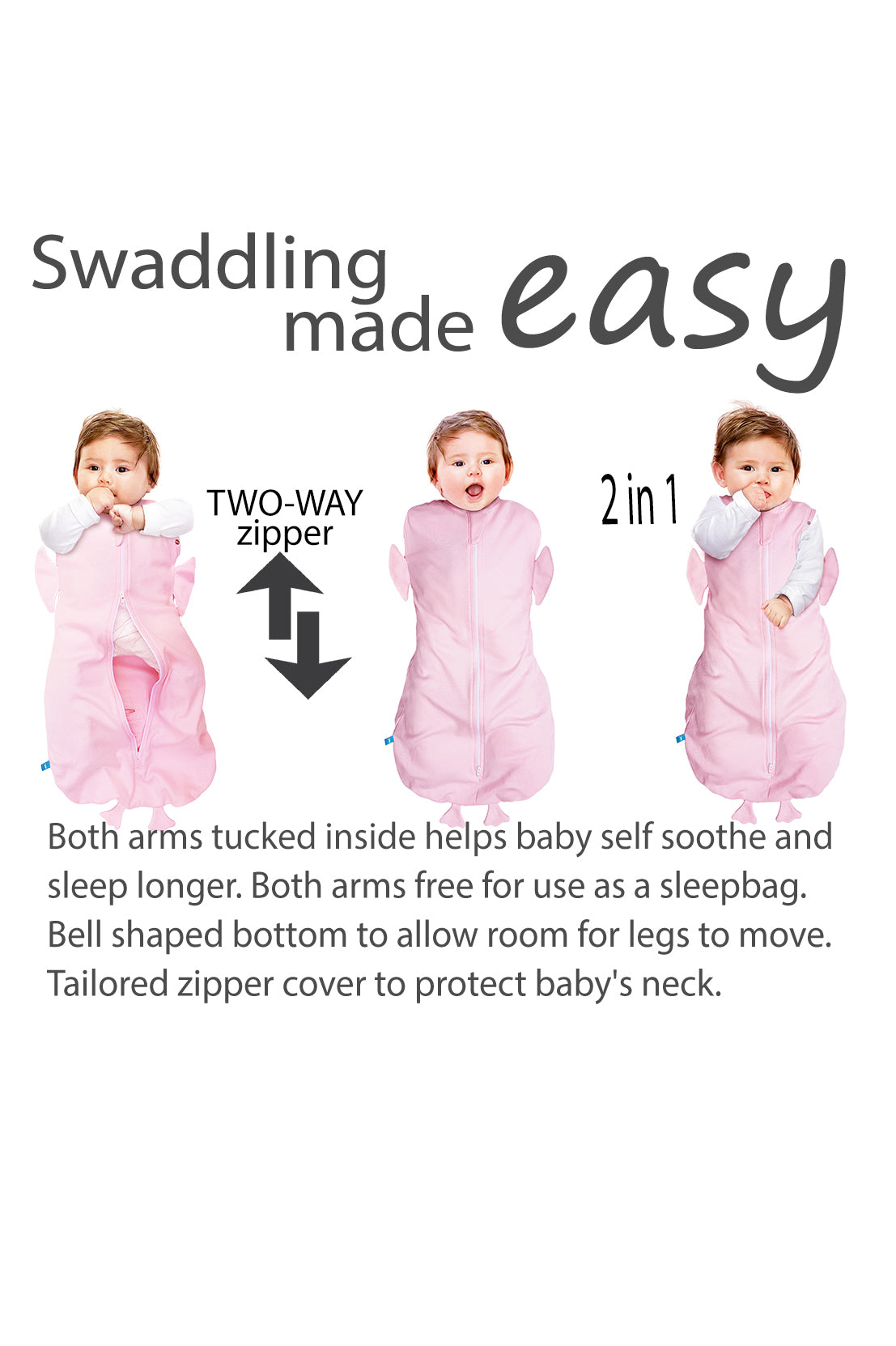 wallaboo schlafsack Baby Schlafsack für Neugeborene mit Tiermuster in Große S in Rosa – Wallaboo