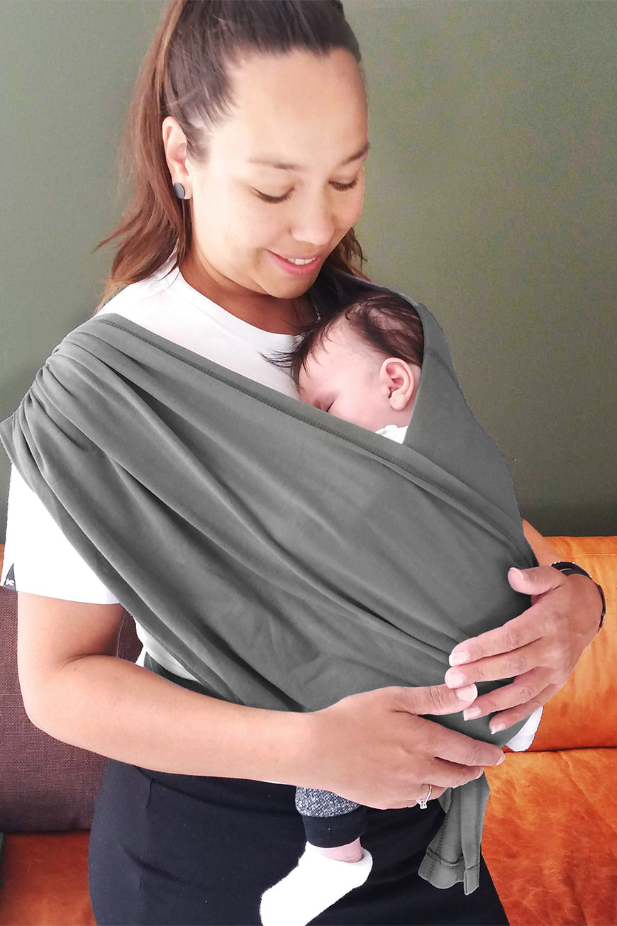Porte-bébé ergonomique en coton avec sangle de ceinture - gris