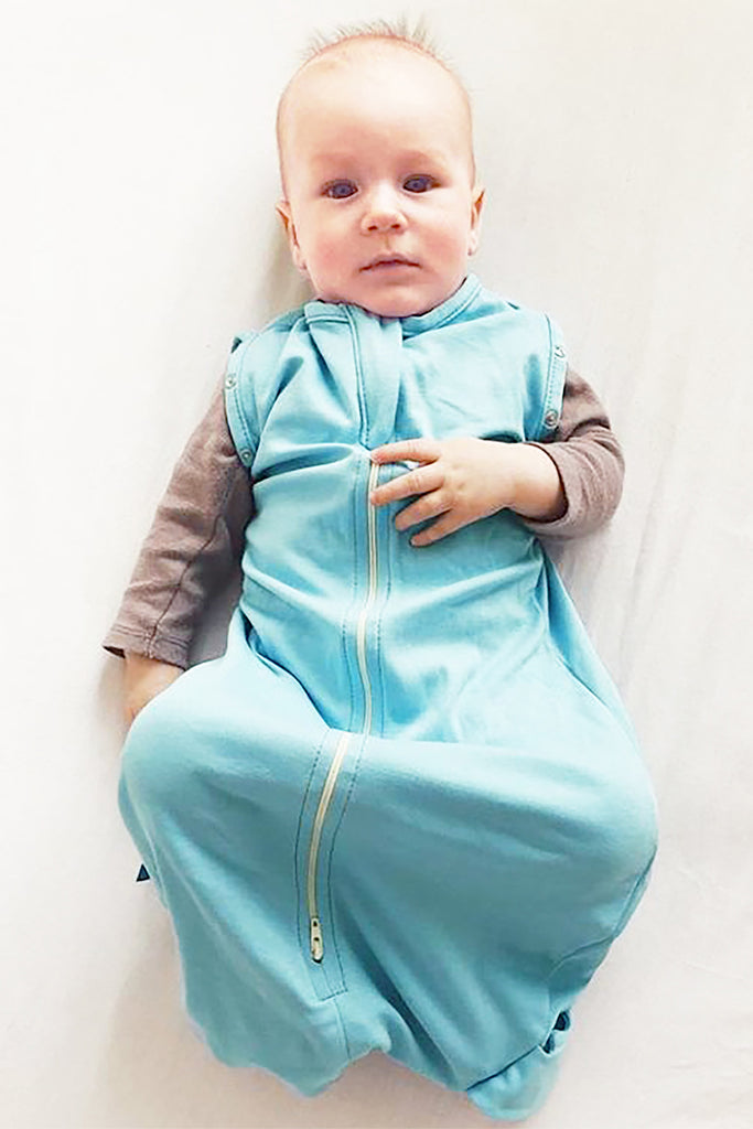 Baby Schlafsack für Neugeborene mit Tiermuster in Große S in Blau