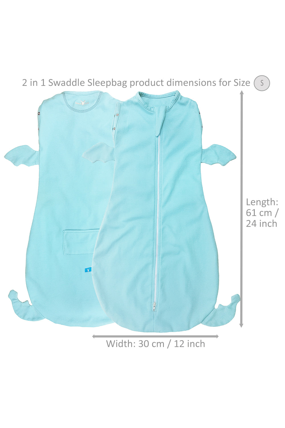 Baby Schlafsack für Neugeborene mit Tiermuster in Große S in Blau – Wallaboo
